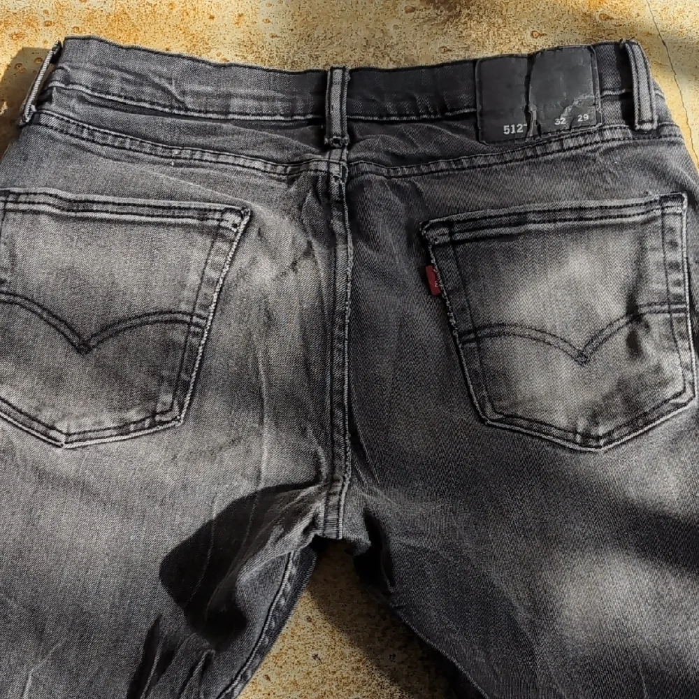 Levi's | 512 Black Acid Stretch Jeans with Distressed Vintage Style Size 32